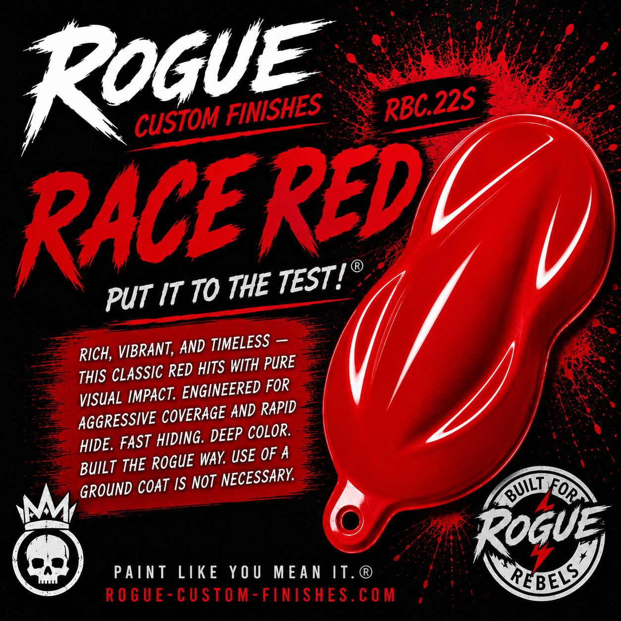 RBC.22S.Q Race Red Basecoat — Rogue Custom Finishes